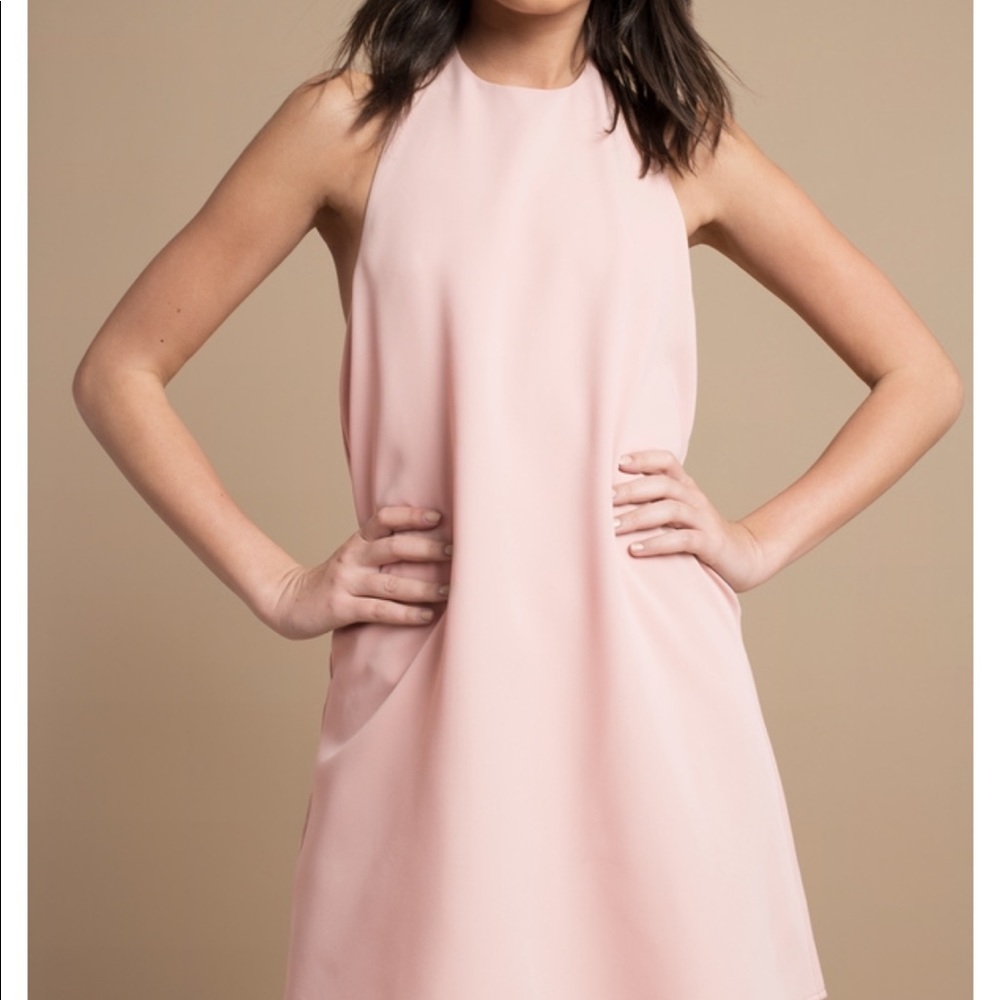 Light rose halter shift dress